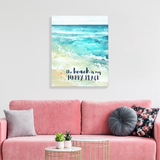 Toile Plage Joyeux Lieu Starfish Ocean Waves Coastal (Insitu(Salon))