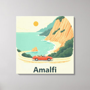 Toile Plage minimaliste Amalfi Côte Voyage Rétro