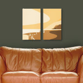 Toile Plage numérique Sunset Orange Canvas de mer Imprim