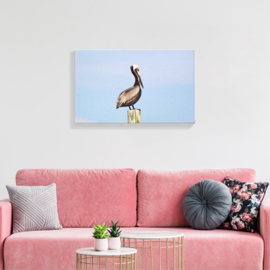 Toile Plage Pelican Fishing Canvas (Insitu(Salon))
