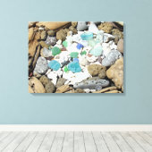 Toile Plage Sea Glass estampes Sea Shells Fossiles (Insitu (Plancher de Bois))
