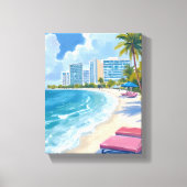 Toile Plage Sud de Miami Floride (Recto)