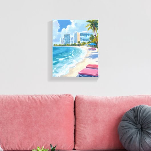 Toile Plage Sud de Miami Floride (Insitu(Salon))