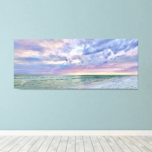 Toile Plage Sunset Pastel Art marin (Insitu (Plancher de Bois))