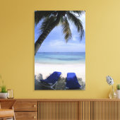 Toile Plage, Transat, Palmier, Horizon Sur (Insitu(Salon))