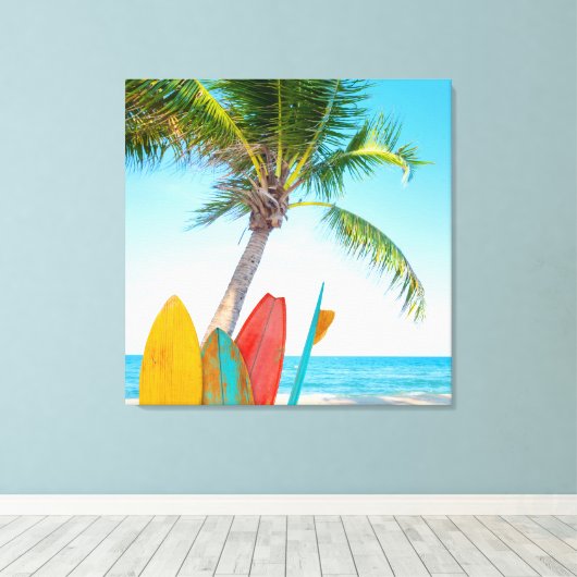 Toile Plage Tropical Surfboard (Insitu (Plancher de Bois))