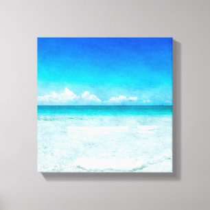 Toile Plage tropicale à Turquoise Aqua bleu turquoise F