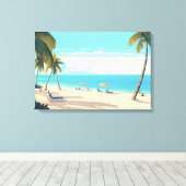 Toile Plage tropicale Destination exotique Vacances (Insitu (Plancher de Bois))