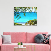 Toile Plage tropicale encadrée de palmiers (Insitu(Salon))