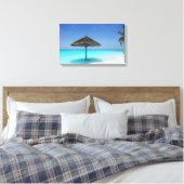 Toile Plage tropicale pittoresque avec parapluie de chau (Insitu(Chambre))