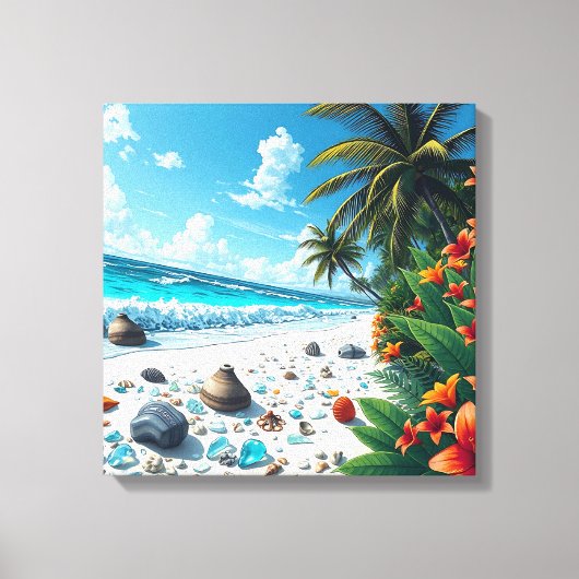 Toile Plage Tropicale Plage Plage Plage Côtière Art Baln (Recto)