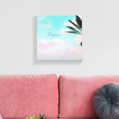 Toile Plage tropicale, Rêve, Vue Océan, Palmier, Belle (Insitu(Salon))