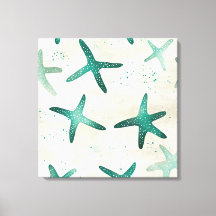 Plage vintage Turquoise Starfish Art côtier Abstra