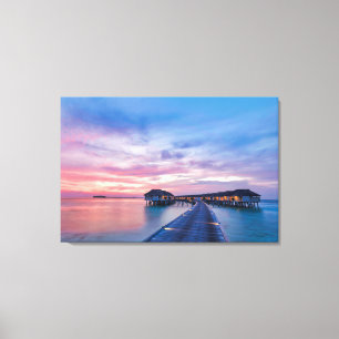 Toile Plages tropicales Bungalows Maldives