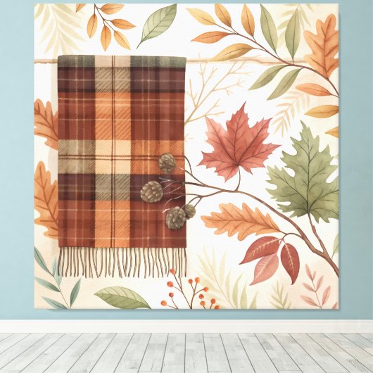 Toile Plaid Botanical Fall Wall Art (Insitu (Plancher de Bois))