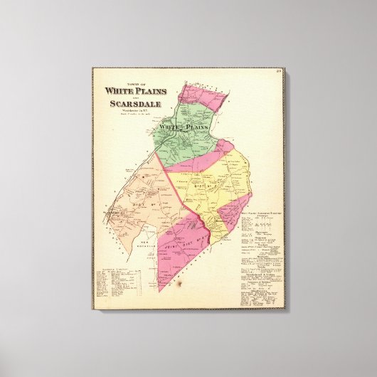 Toile Plaines blanches, villes de Scarsdale (Recto)