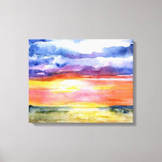 Toile Plaines du Serengeti, Afrique, Aquarelle, OEuvre m (Recto)