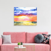 Toile Plaines du Serengeti, Afrique, Aquarelle, OEuvre m (Insitu(Salon))