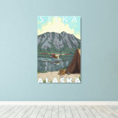 Toile Plan Bush et pêche - Sitka, Alaska (Insitu (Plancher de Bois))
