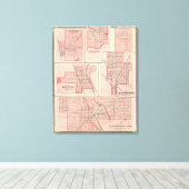 Toile Plan de Cambridge City, Wayne Co avec Newport (Insitu (Plancher de Bois))