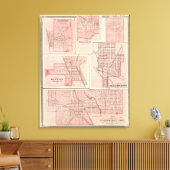 Toile Plan de Cambridge City, Wayne Co avec Newport (Insitu(Salon))