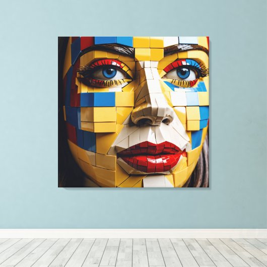 Toile "Plan de l'humanité" - Un portrait cubiste (Insitu (Plancher de Bois))