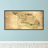 Toile Plan de l'île de Rhode (1778) (Insitu (Plancher de Bois))