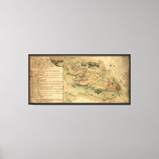 Toile Plan de l'île de Rhode (1778) (Recto)