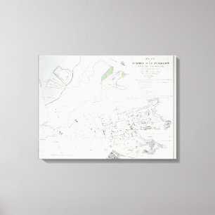 Toile Plan de Sydney avec Pyrmont, Nouvelle-Galles du