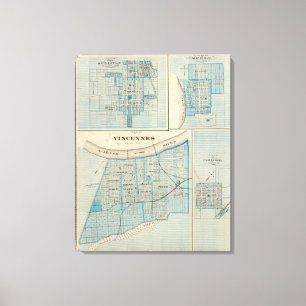 Toile Plan de Vincennes, Knox Co avec Sullivan