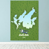 Toile Plan de voyage du lac Leech (Insitu (Plancher de Bois))