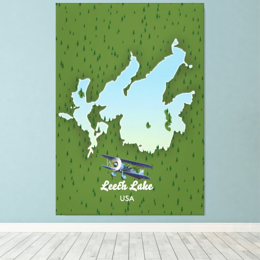 Toile Plan de voyage du lac Leech (Insitu (Plancher de Bois))