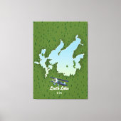 Toile Plan de voyage du lac Leech (Recto)