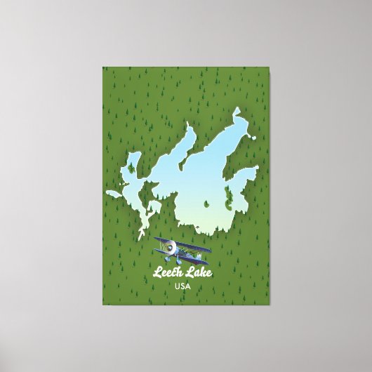 Toile Plan de voyage du lac Leech (Recto)