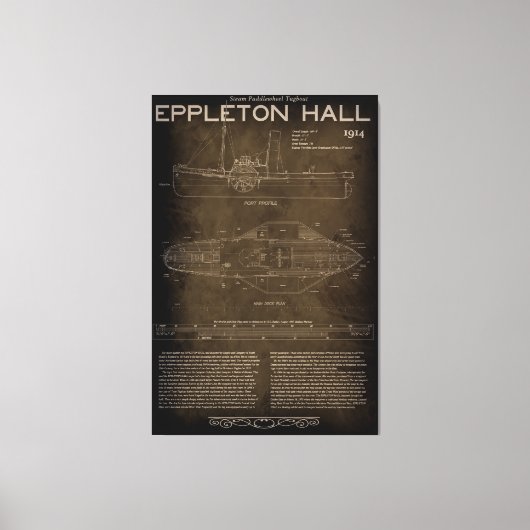 Toile Plan directeur 1914 pour remorque à vapeur (Recto)