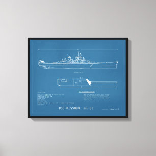 Toile Plan directeur USS Missouri BB-63