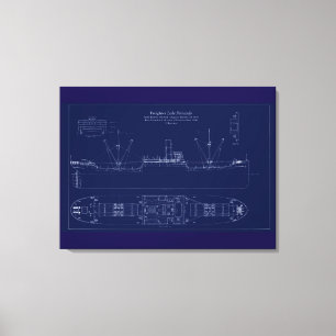 Toile Plan du lac Fernando, un vraquier des Grands Lacs
