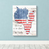 Toile Plan du lac Sebago Maine (Insitu (Plancher de Bois))