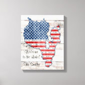 Toile Plan du lac Sebago Maine (Recto)