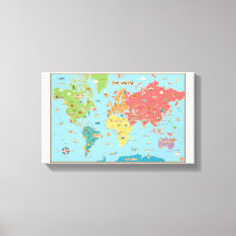 Plan du monde interactif Canvas Wall Art