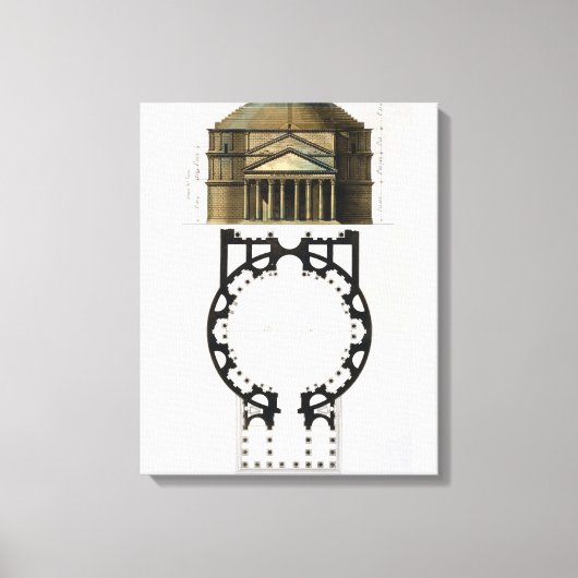 Toile Plan du sol et façade du Panthéon, Rome, de (Recto)
