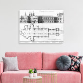 Toile Plan et élévation de l'abbaye de Cluny (Insitu(Salon))