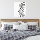 Toile Plan floral noir et blanc (Insitu(Chambre))