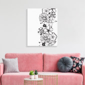 Toile Plan floral noir et blanc (Insitu(Salon))