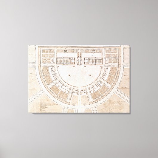 Toile Plan général des salines dans "ville idéale" (Recto)