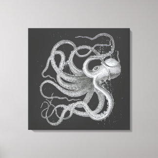 Toile Plan Kraken Vintage de pieuvre à vapeur nautique