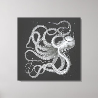 Toile Plan Kraken Vintage de pieuvre à vapeur nautique