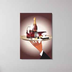 Toile Plan rapproché de la main d'un serveur tenant un