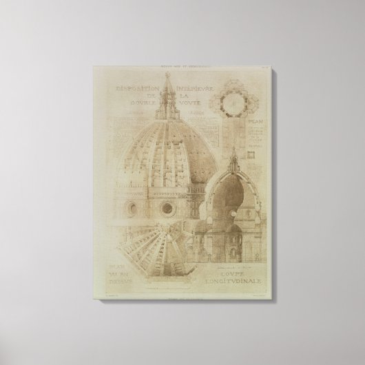 Toile plan, section et elevation de la cathédrale de Flo (Recto)