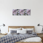Toile Plan Succulent "Rose" d'Echeverie gris-bleu (Insitu(Chambre))